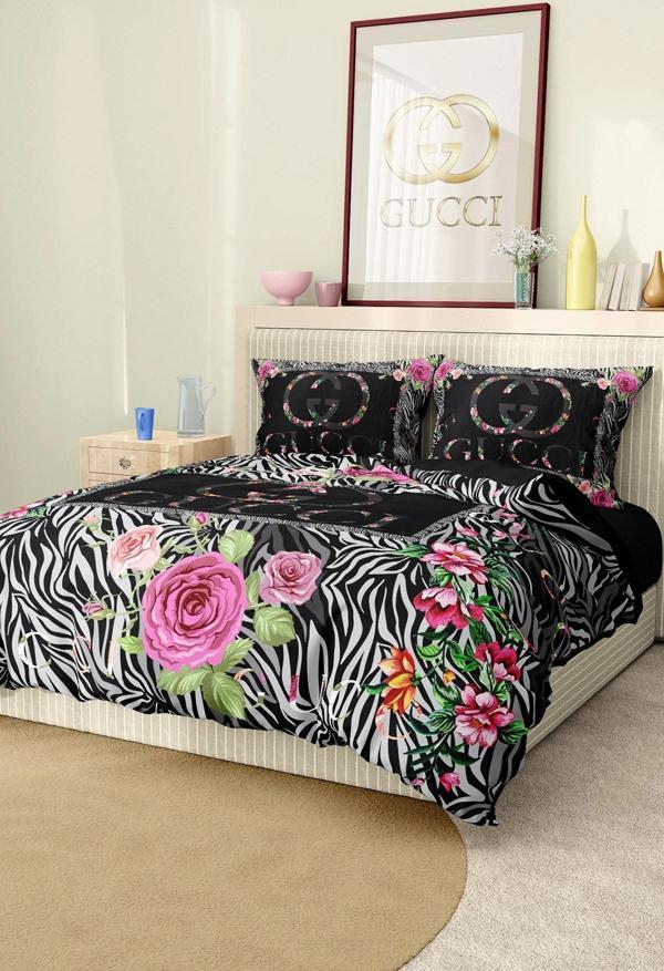 Marka Nevresim Takımı Çift Kişilik Pamuklu Saten Kumaş 6 Parça 3D Dijital Baskı Duvet Cover Set Mode - Image 1