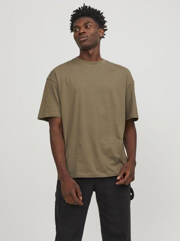 Jack&Jones Erkek Relaxed Fit O Yaka Kahverengi T-Shirt - 12249319 - Image 1