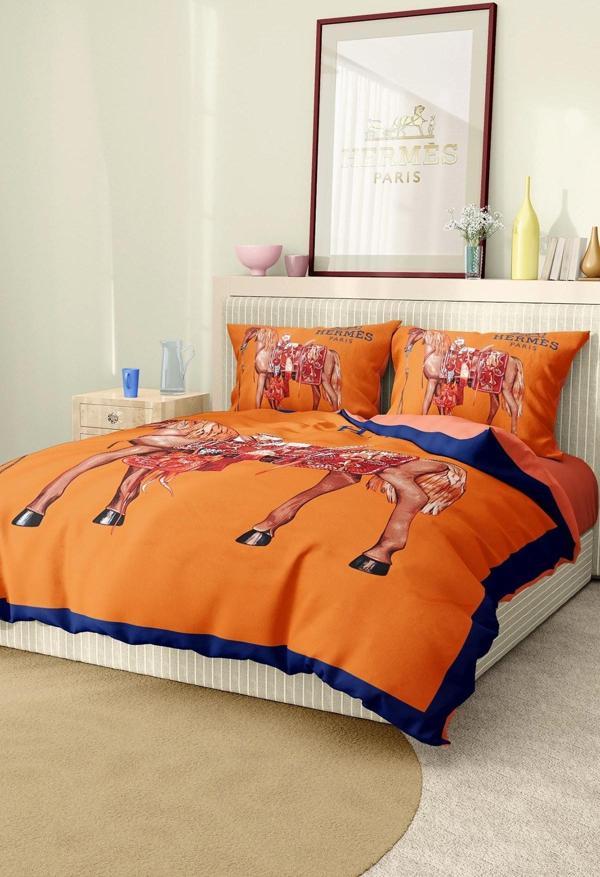 Marka Nevresim Takımı Çift Kişilik Pamuklu Saten Kumaş 6 Parça 3D Dijital Baskı Duvet Cover Set Mode - Image 1
