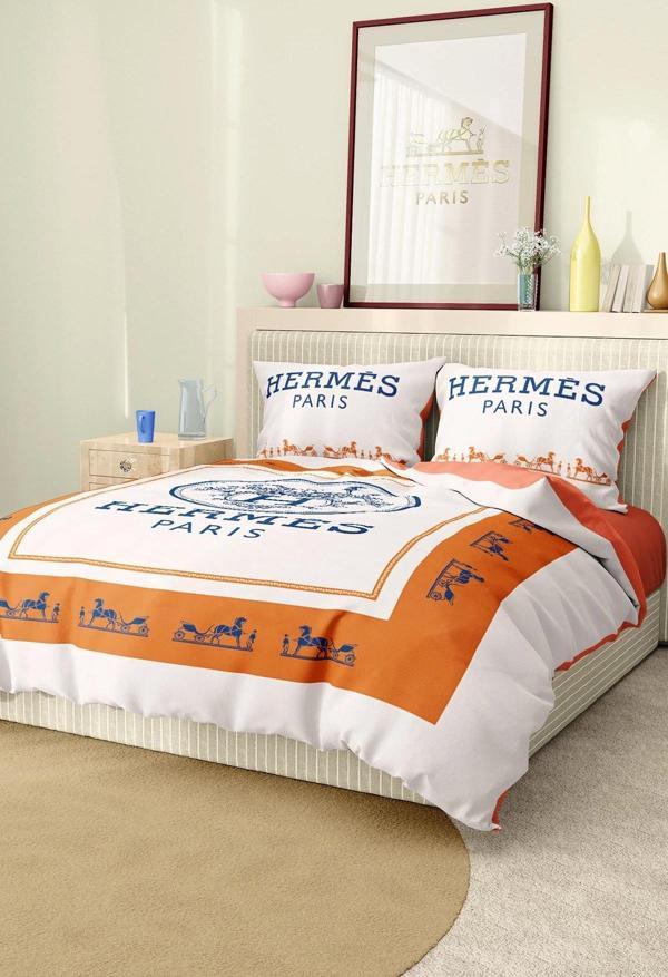 Marka Nevresim Takımı Çift Kişilik Pamuklu Saten Kumaş 6 Parça 3D Dijital Baskı Duvet Cover Set Mode - Image 1