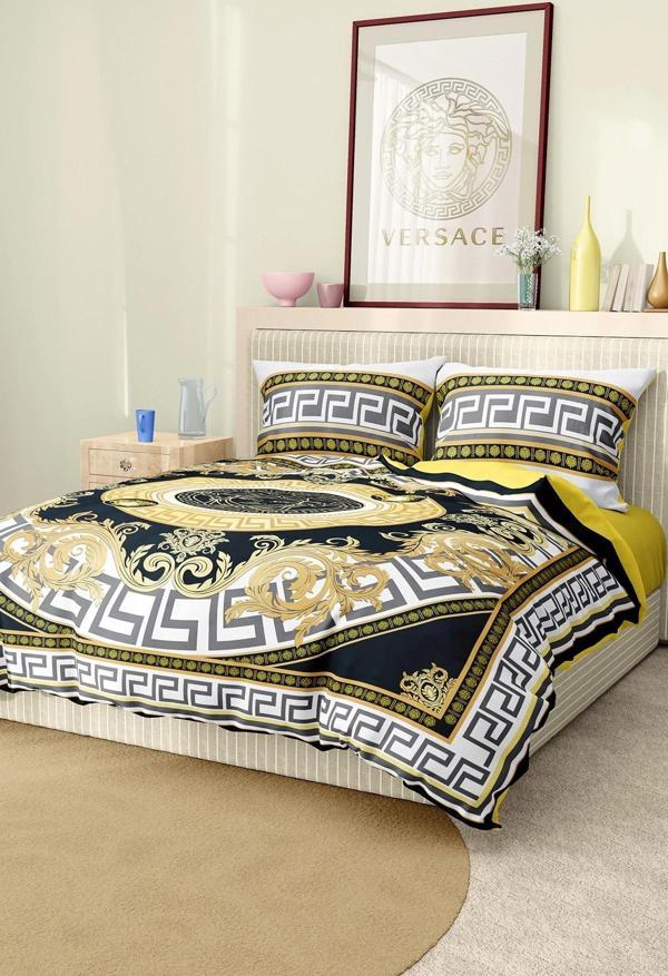 Marka Nevresim Takımı Çift Kişilik Pamuklu Saten Kumaş 6 Parça 3D Dijital Baskı Duvet Cover Set Mode - Image 1
