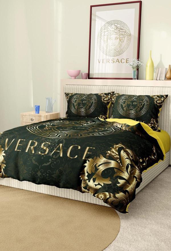 Marka Nevresim Takımı Çift Kişilik Pamuklu Saten Kumaş 6 Parça 3D Dijital Baskı Duvet Cover Set Mode - Image 1