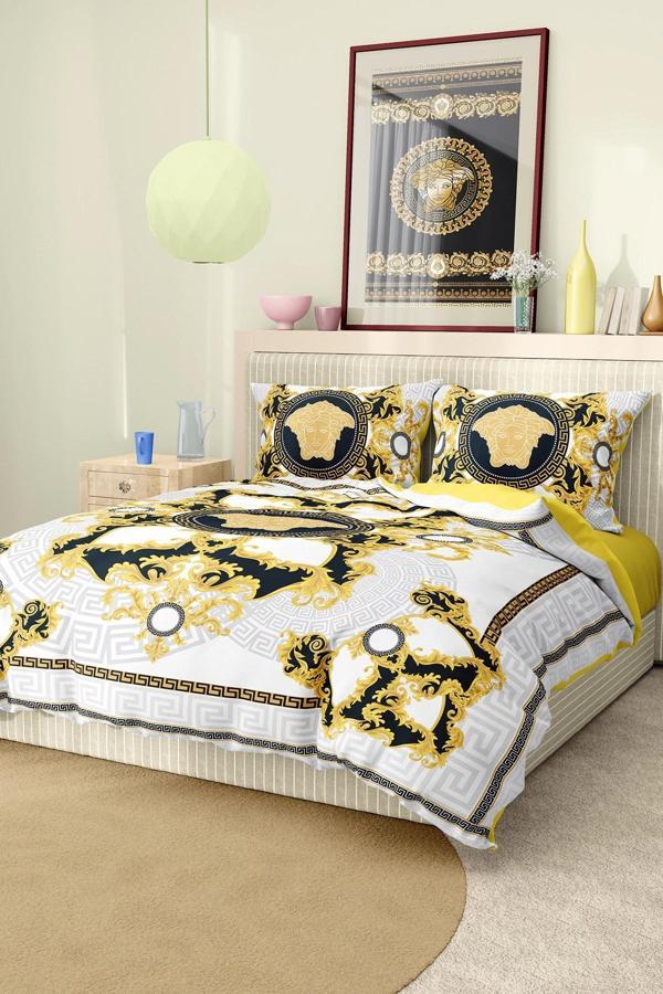 Marka Nevresim Takımı Çift Kişilik Pamuklu Saten Kumaş 6 Parça 3D Dijital Baskı Duvet Cover Set Mode - Image 1