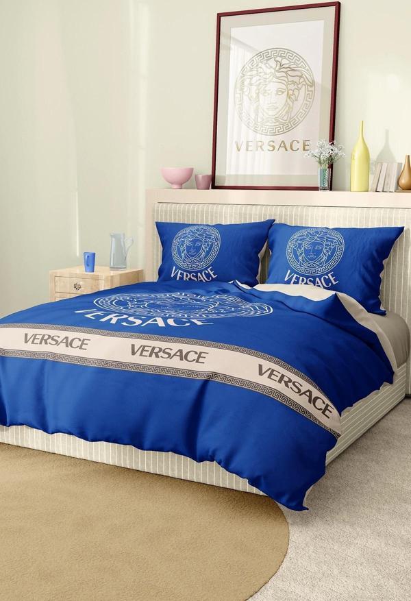 Marka Nevresim Takımı Çift Kişilik Pamuklu Saten Kumaş 6 Parça 3D Dijital Baskı Duvet Cover Set Mode - Image 1