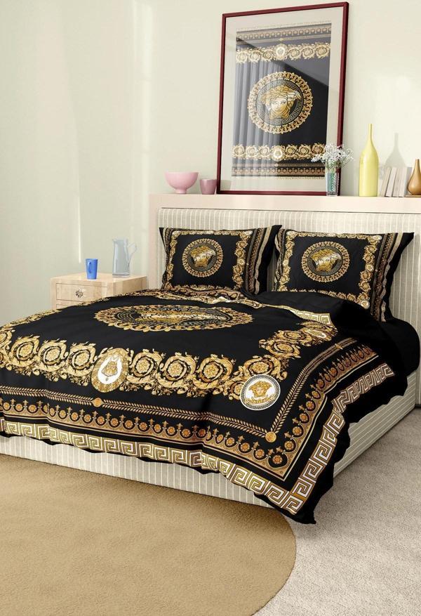 Marka Nevresim Takımı Çift Kişilik Pamuklu Saten Kumaş 6 Parça 3D Dijital Baskı Duvet Cover Set Mode - Image 1