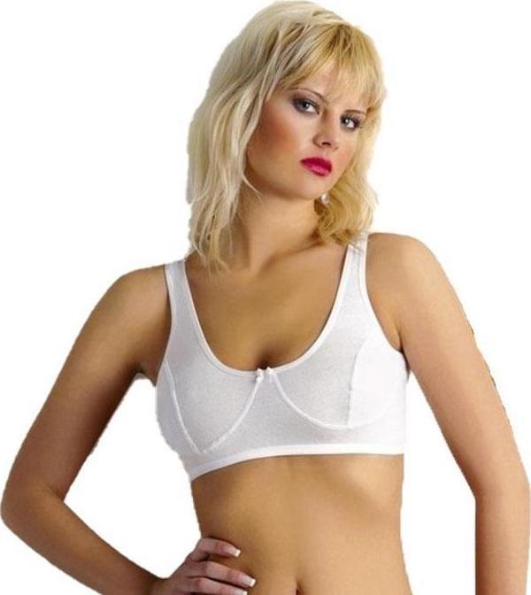 6 Adet Anıt Bayan Ribana Yarım Atlet Body Sütyen Beyaz 2116 - Image 1