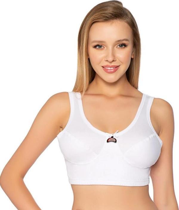 6 Adet Gümüş Bayan Penye Yarım Atlet Body Sütyen 3049 - Image 1