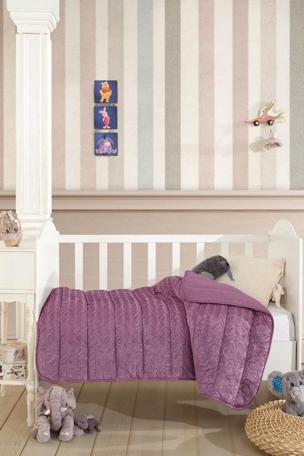 ELART Velvet Bebek Yorgan (150x100 cm) Mürdüm - Image 1