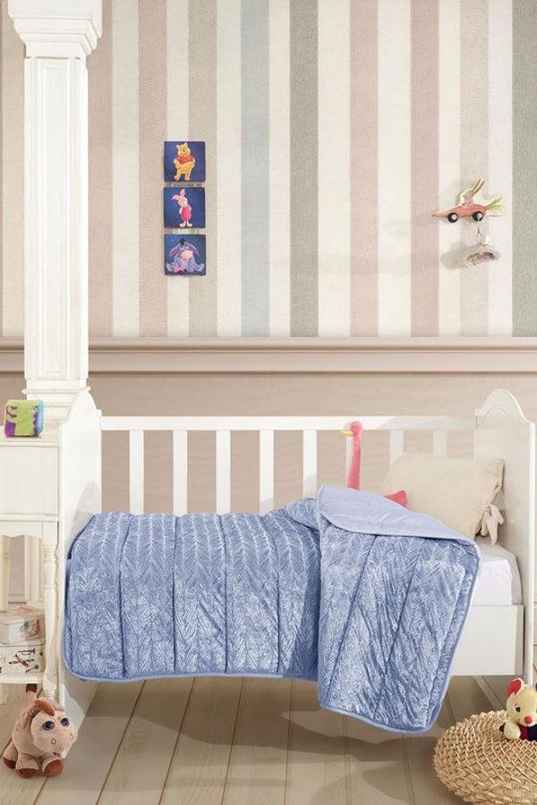 ELART Velvet Bebek Yorgan (150x100 cm) Mavi  - Image 1