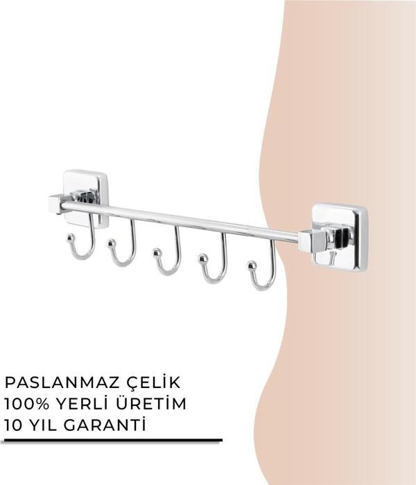 İGK YAPI - Çelik Banyo Kumru Beşli Askılık (KU10-058) - Image 1