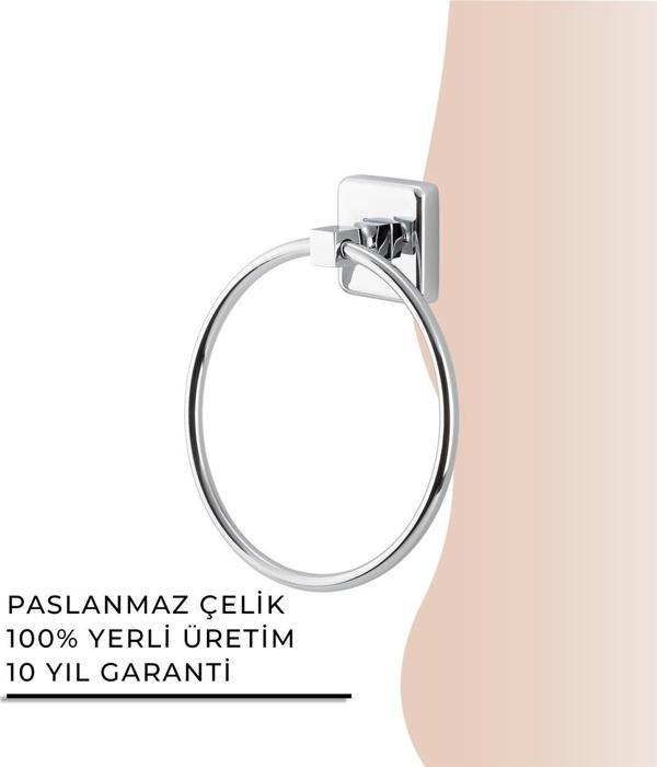 İGK YAPI - Çelik Banyo Kumru Yuvarlak Havluluk (KU10-062) - Image 1