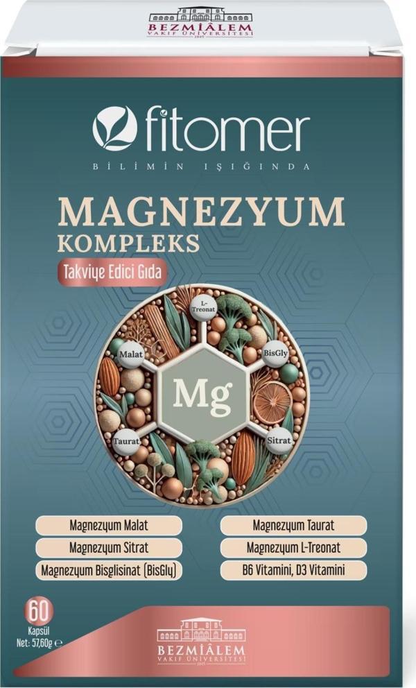 FİTOMER MAGNEZYUM P5P  B6 VİTAMİN VE  D VİTAMİNİ 60 KAPSÜL - Image 1