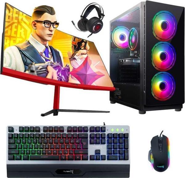 Turbox Reflex i5 3470 16GB Ram 1TB SSD 8GB RX580 23.6 inç Curved Monitör Oyun Hazır Sistem - Image 1