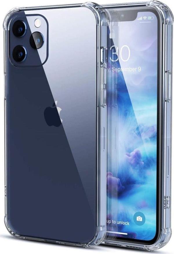 Apple iPhone 12 Pro Kılıf Kamera Korumalı Şeffaf Silikon Kılıf Arka Kapak - Image 1