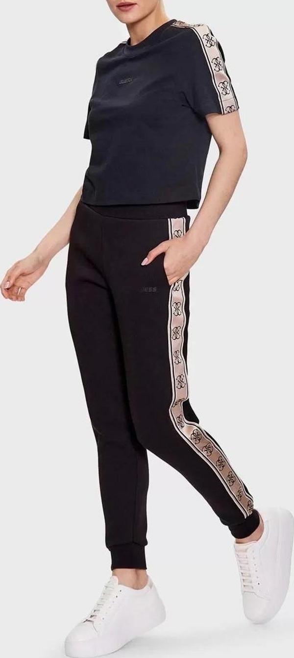 Guess Kadın Siyah Logolu Jogger Eşorfman Altı - Image 1