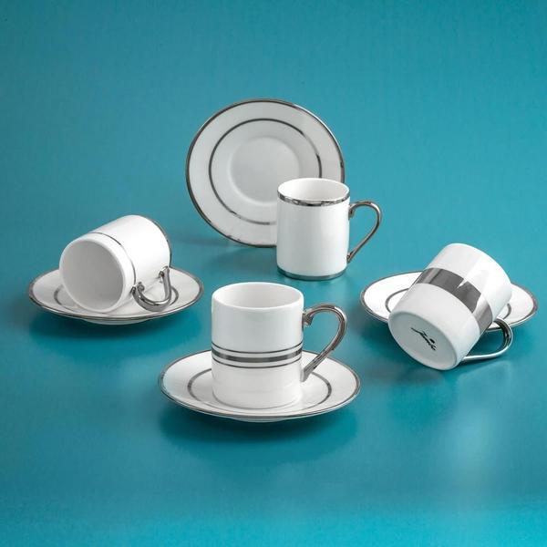 Jumbo Luces Platin 4 Kişilik Kahve Fincan Takımı 90 ml - Image 1