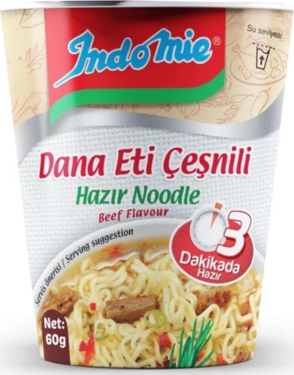 Indomie Dana Eti Çeşnili Hazır Bardak Noodle 60gr*24 Lü - Image 1