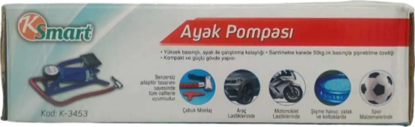 KSmart Basınç Göstergeli Ayak Pompası Araç ve Motorsiklet Lastiği, Şişme Malzemeler, Toplar - Image 1