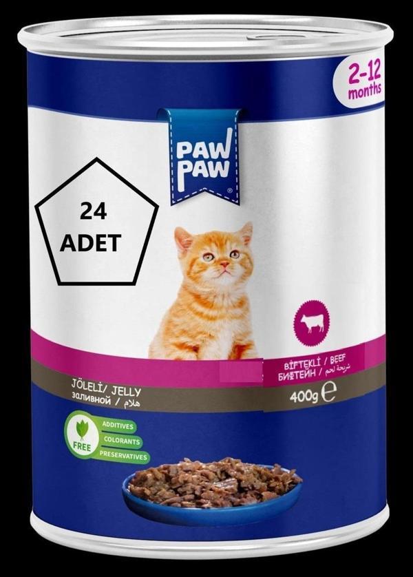 Pawpaw Biftekli Yavru Kedi Konservesi 400GR 24'lü - Image 1