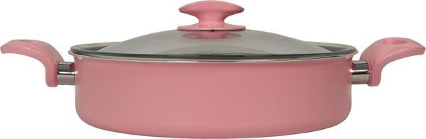 Mehtap rosa teflon basık pilavlık karnıyarık tencere 26 cm.pembe - Image 1