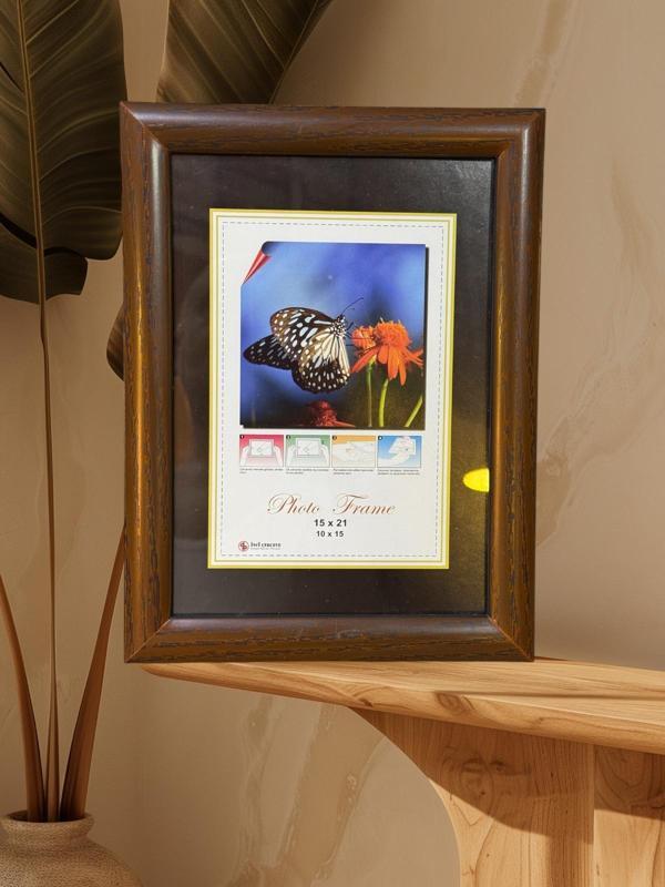 Ahşap görünümlü 2 li pvc fotoğraf çerçevesi 15X21 cm. - Image 1