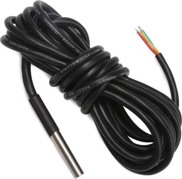 DS18B20 5 Metre Kablolu Su Geçirmez Dijital Sıcaklık Sensörü - Image 1