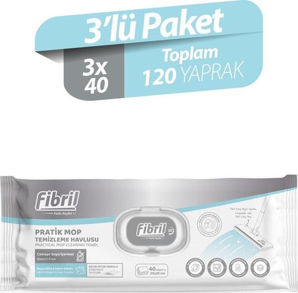 Fibril Mop Temizleme Havlusu 3 Paket 120 Yaprak - Image 1