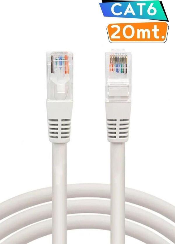 Vetech Cat6 20Mt Lan Ethernet Kablosu Fabrikasyon Internet Kablo - Image 1