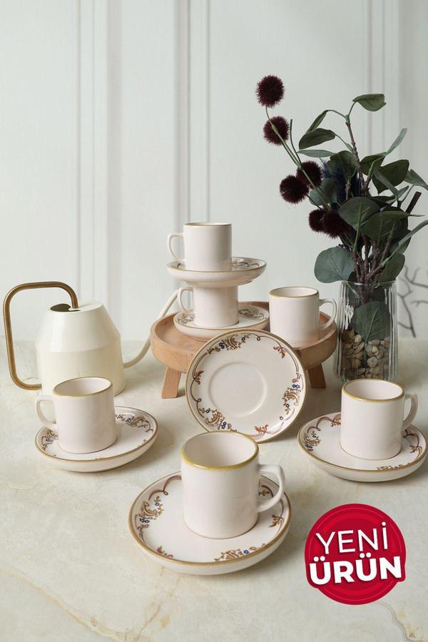 Keramika Bronze Bloom Nordic Kahve Takımı 12 Parça 6 Kişilik 22928-29 - Image 1