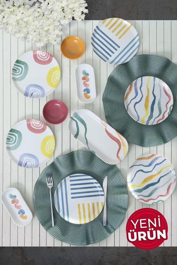 Keramika Etnik Kahvaltı Takımı 13 Parça 6 Kişilik 22551 - Image 1