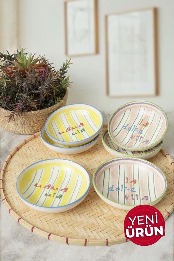 Keramika Mama Mia & La Dolce Vita Halka Çerezlik / Sosluk 13 Cm 6 Adet 22724-25 - Image 1