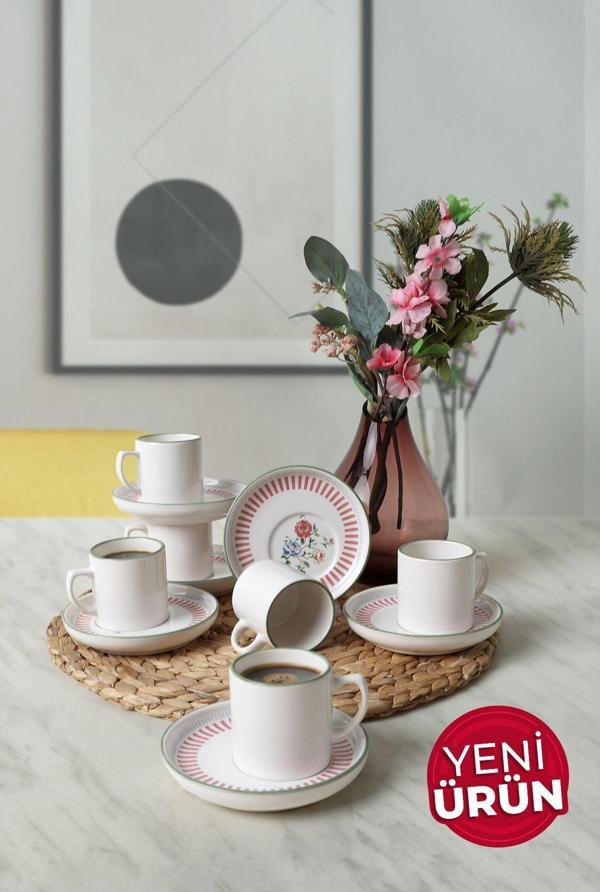 Keramika Rose Line Nordic Kahve Takımı 12 Parça 6 Kişilik 22910-12 - Image 1