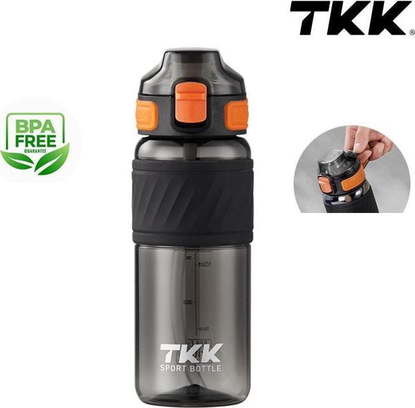 Tkk T1025 Çift Kullanım Pipetli/Rahat İçim Siyah Tritan Matara 600ml - Image 1