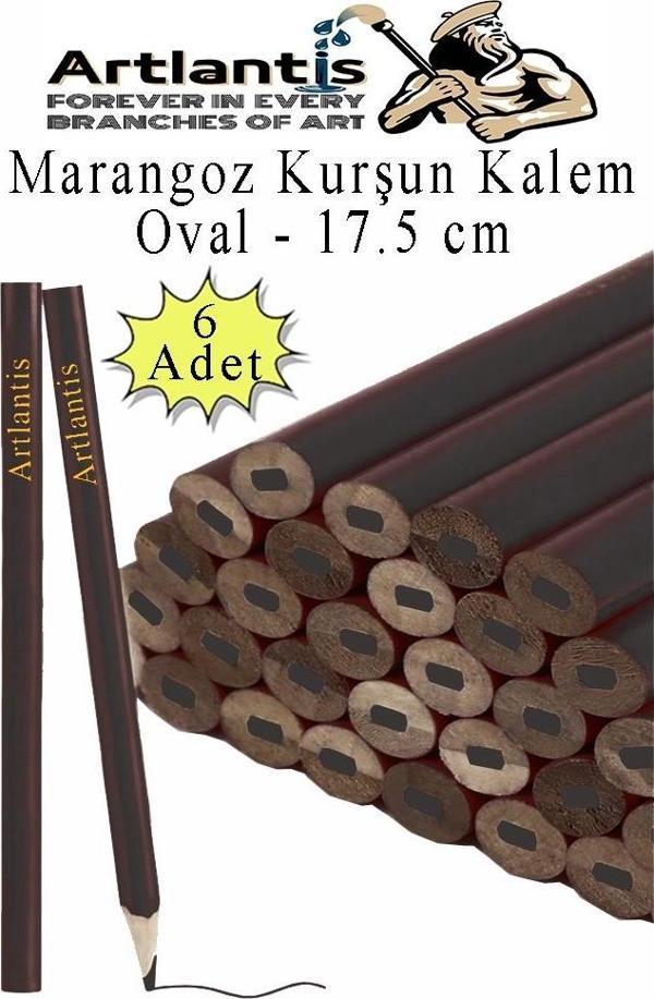 Marangoz Kalem Siyah Oval 6 Adet 1 Paket Kalın Oval Marangoz İnşaat Kalemi Aşap Beton İşaretleme Kalemi Kalın Kalem - Image 1