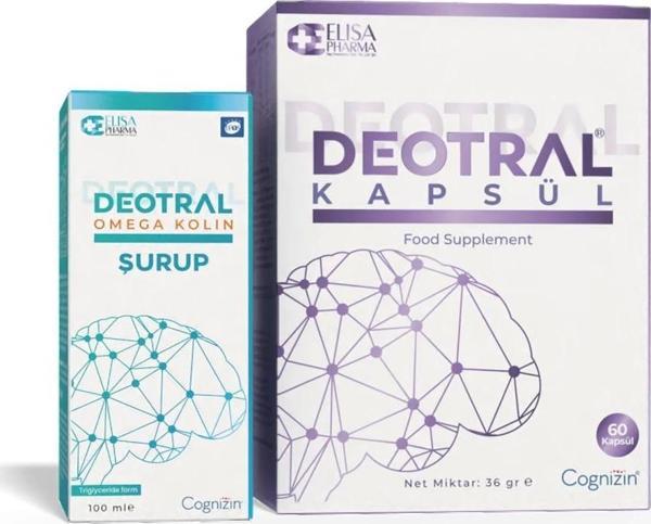 Deotral Omega Kolin Şurup 100 ml & Deotral 60 Kapsül, Takviye Edici Gıda - Image 1