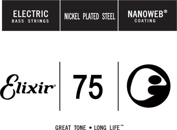 Elixir NANOWEB Coating Long Scale Tek Bas Gitar Teki (.075) - Image 1