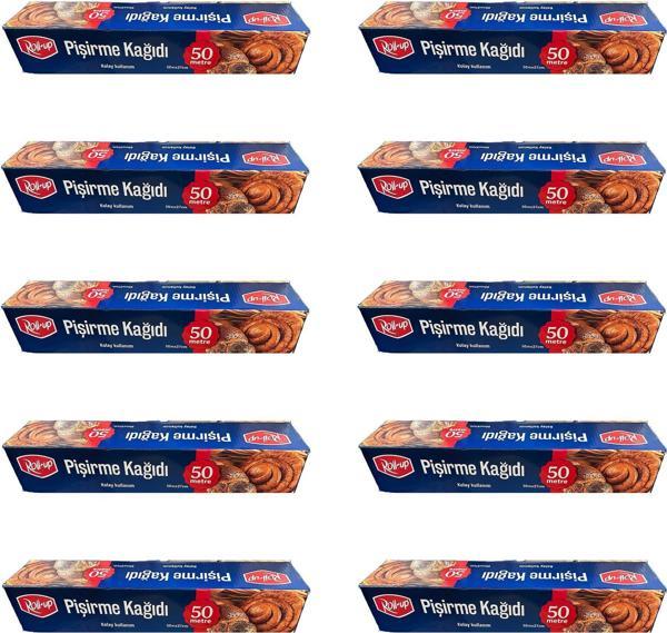 Roll-Up Beyaz Yağlı Fırın Tepsi Pişirme Kızartma Kağıdı - 37 Cm. x 50 Metre - 10 Adet - Image 1