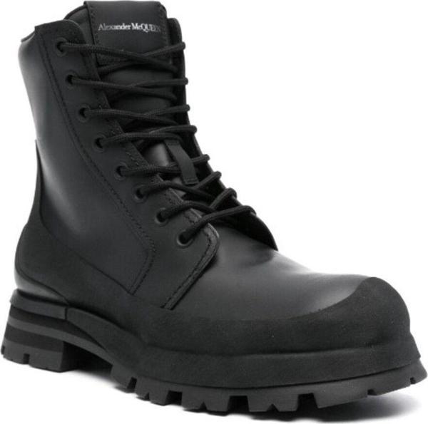 Alexander Mcqueen Komple Deri Bağcıklı  High Sneakers - Image 1