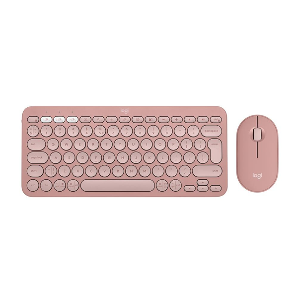 LOGITECH Pebble 2 Combo, Rose, 920-012247, Bluetooth, Türkçe, Q, Multimedya, Mini Klavye Mouse Set - Image 1