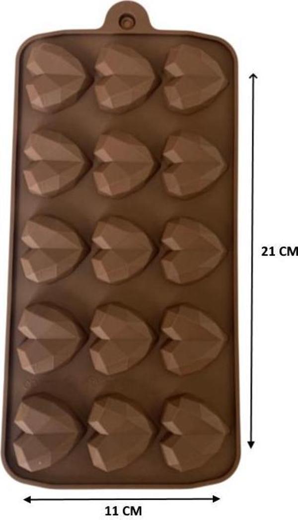 SİLİKON ÇİKOLATA KALIBI KALP KRİSTAL 21*11 CM - Image 1