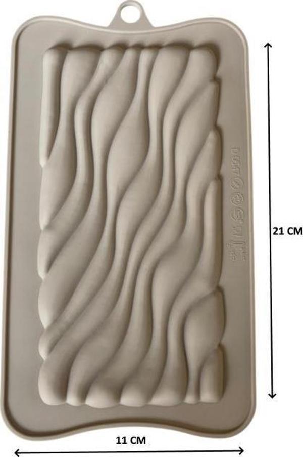 SİLİKON ÇİKOLATA KALIBI SU DALGA DESENLİ 21*11 CM - Image 1