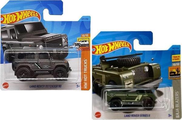 2 Araç Hot Wheels Set - Land Rover Defender 90 & Land Rover Series II (1/64) - Image 1