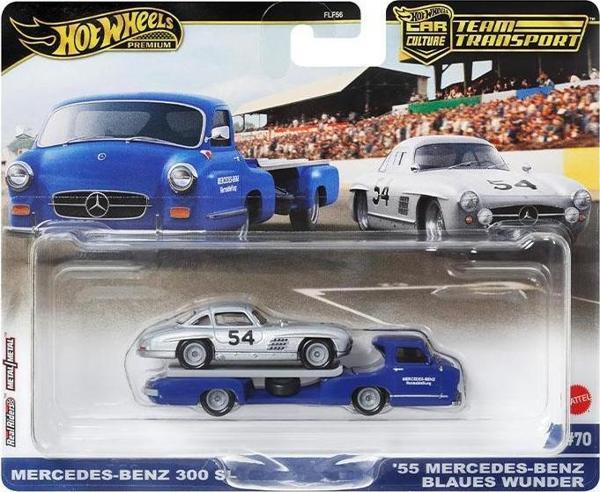 Hot Wheels Team Transport - Mercedes-Benz 300 SL & '55 Mercedes-Benz Blaues Wunder (1/64) - Image 1
