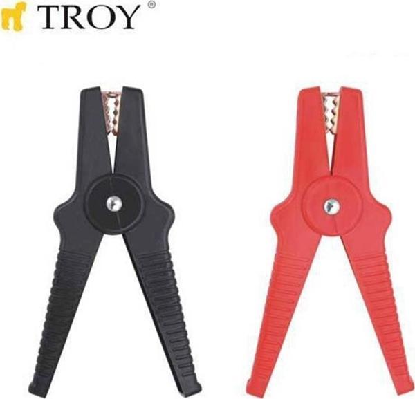 Troy 26004 Akü Takviye Kablo Maşası Kırmızı Siyah Çift - Image 1