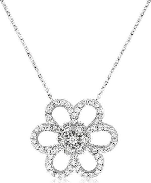 Gümüş Papatya Bayan Kolye - Image 1