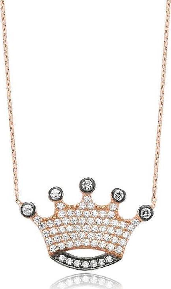 Gümüş Kraliçe Tacı Bayan Kolye - Image 1