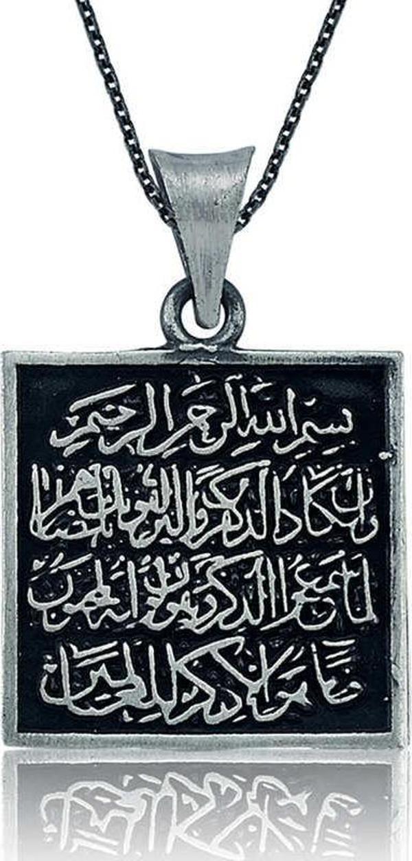 Gümüş Nazar Duası Bayan Kolye - Image 1