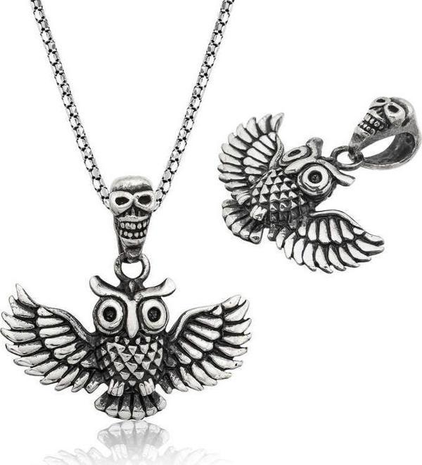 Gümüş Baykuş Erkek Kolye - Image 1