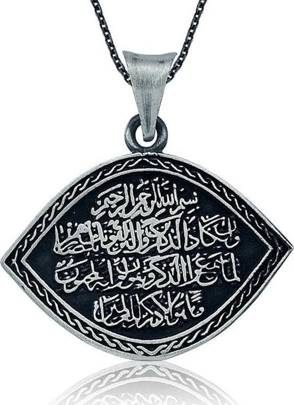 Gümüş Nazar Duası Bayan Kolye - Image 1