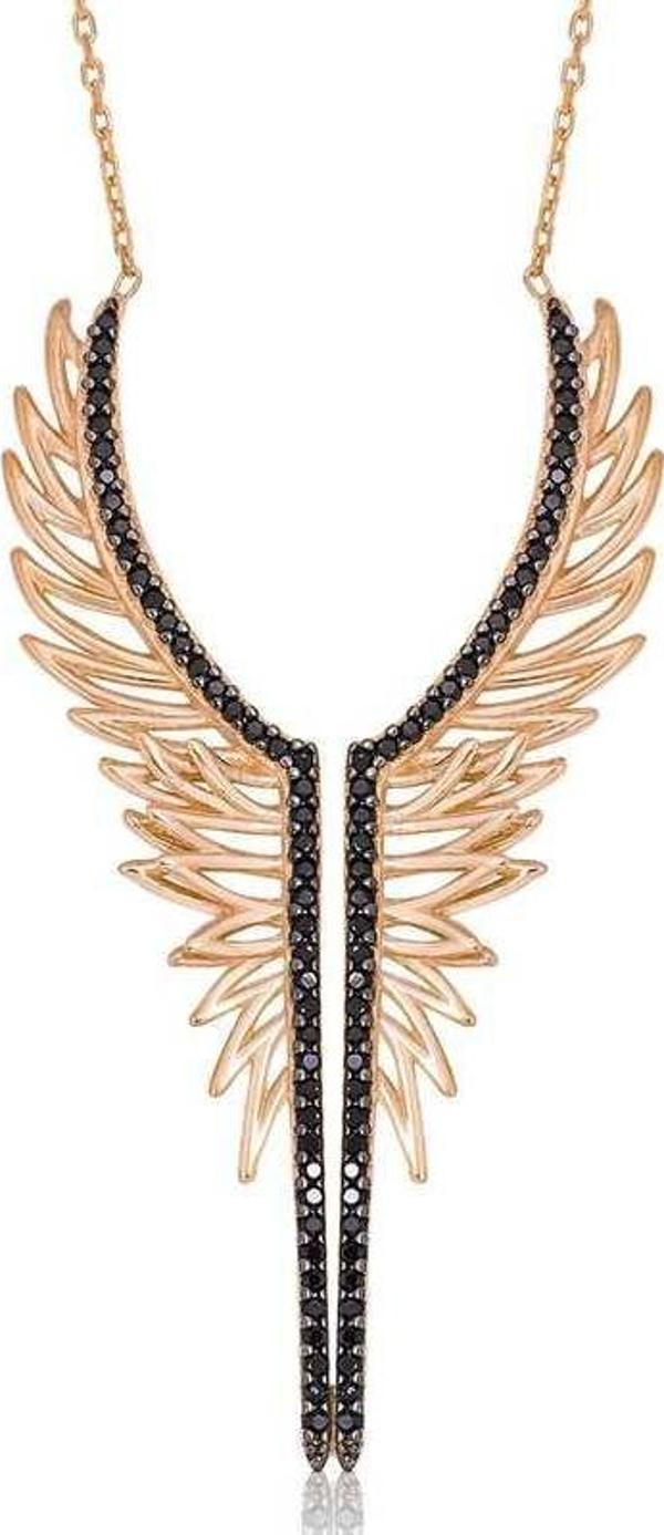 Gümüş Melek Kanadı Bayan Kolye - Image 1